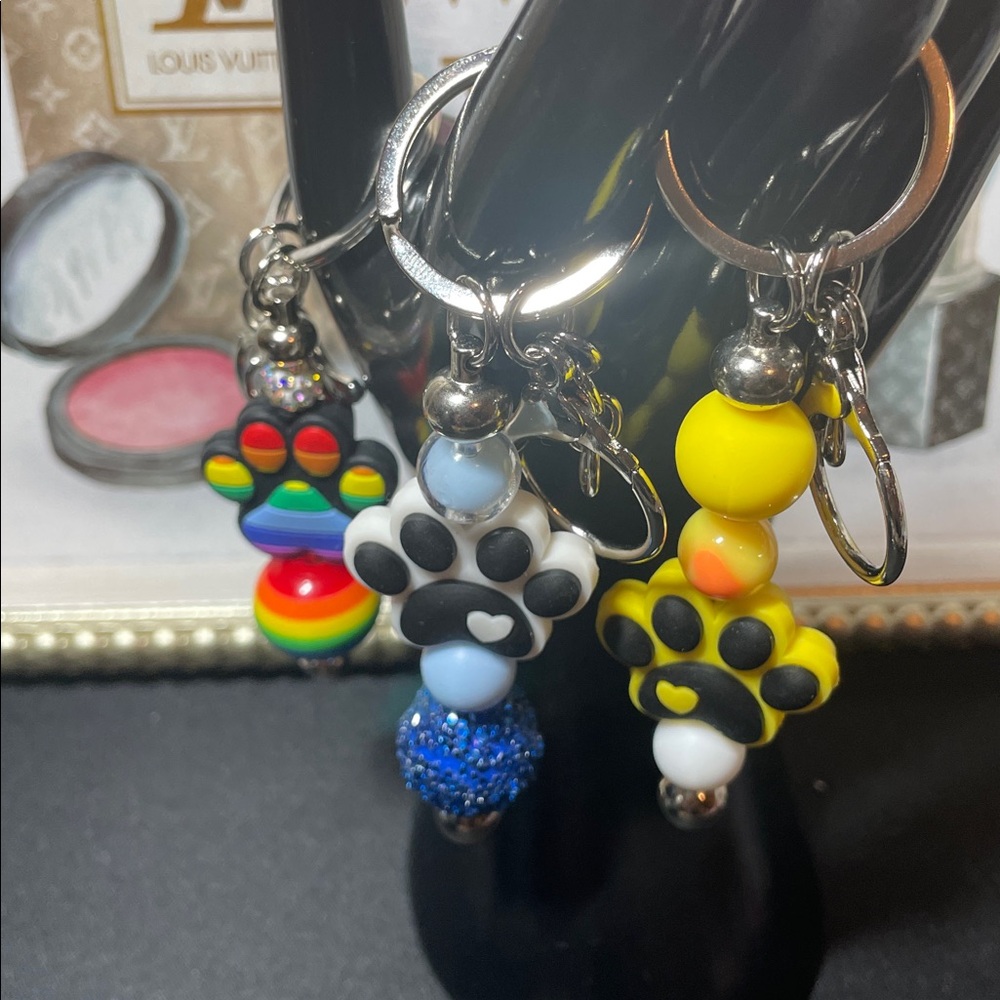 1pc Paw Print Keychains - Picture 2 of 3